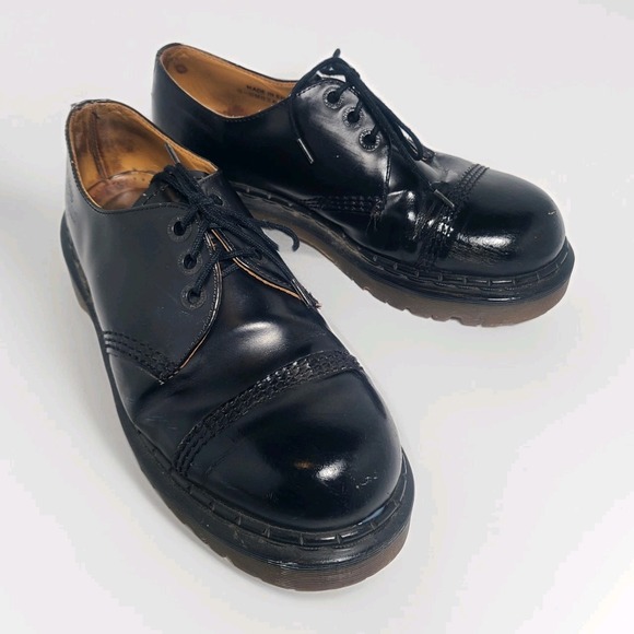 Vintage Dr. Martens Cap Toe‎ Shoes Made Un England Chunky Sole UK 7 US 8 Men's